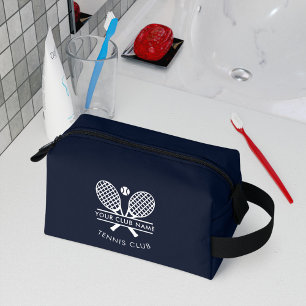 Trousse De Toilette Ajouter Votre Nom Club Tennis Icônes Marine Bleu