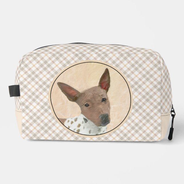 Trousse De Toilette American Hairless Terrier Tan Peinture Chien Art (Recto)