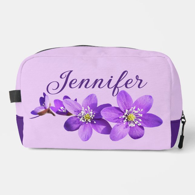 Trousse De Toilette Anémones Violettes Nom Violet Clair (Recto)