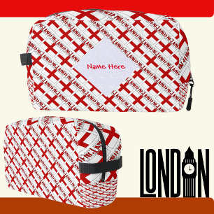 Trousse De Toilette Anglais Drapeau Carrelé Rouge Personnalisation