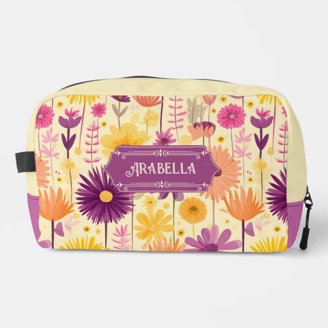 Trousse De Toilette Arabella en cascade moderne modèle floral (Recto)