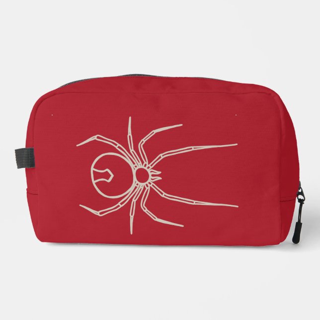Trousse De Toilette Araignée - Rouge Sang et Blanc Os (Recto)