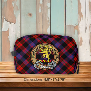 Trousse De Toilette Armoirie du clan Brown sur tartan