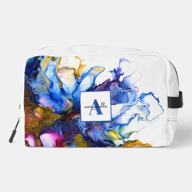 Trousse De Toilette Art abstrait fluide agate nom (Verso)