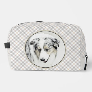 Trousse De Toilette Australian Shepherd Peinture Blue Merle Dog Art