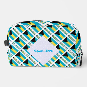 Trousse De Toilette Bahamas Drapeau bahaméen Carrelage bleu personnali