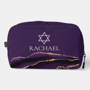 Trousse De Toilette Bar Mitzvah Personnalisé Or Violet Juif