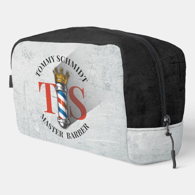 Trousse De Toilette Barber Hair Shop King Crown Barber Pole Hair Salon (Coin droit)