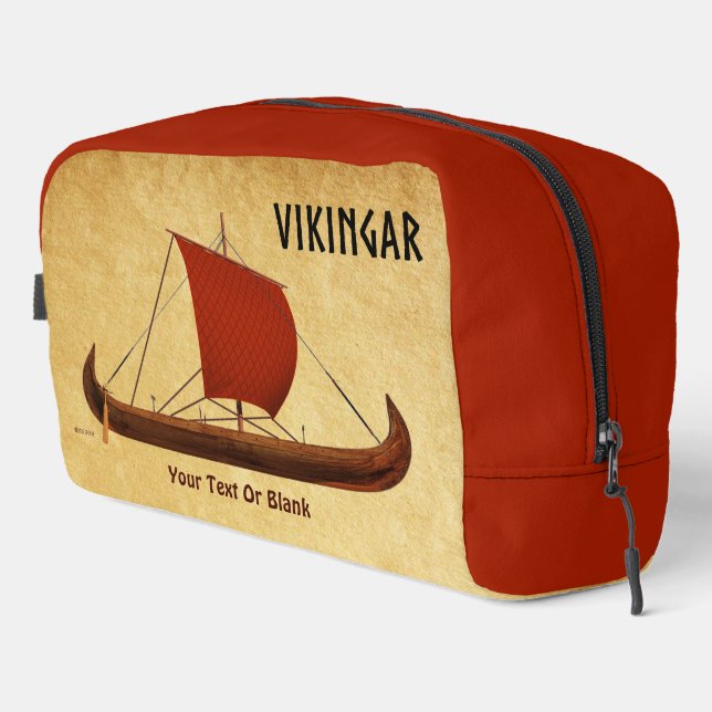 Trousse De Toilette Bateau viking à voile rouge II (Coin droit)