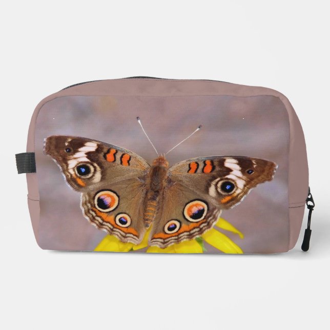 Trousse De Toilette Beau papillon sur fleur jaune  (Recto)