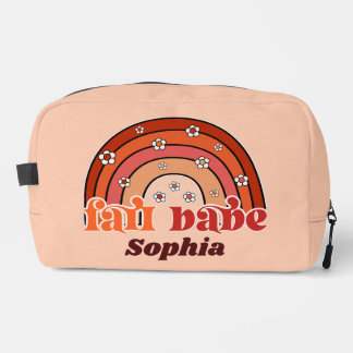 Trousse De Toilette Bébé Automne Rétro Groovy Arc-en-ciel aux Margueri