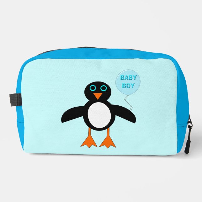 Trousse De Toilette Bébé Bleu mignon Pingouin Garçon (Recto)