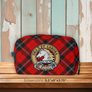 Trousse De Toilette Blason du clan Ramsay sur tartan rouge