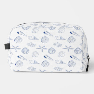 Trousse De Toilette Bleu blanc Main dessinée Sea Shells Plage Été