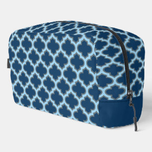 Trousse De Toilette Bleu et Bébé Bleu Trellis, treillis, Quatrefoil