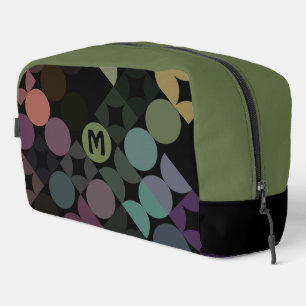 Trousse De Toilette Bleu vert pourpre noir Cercles du milieu du siècle