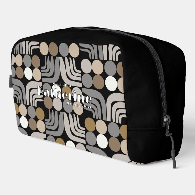Trousse De Toilette Bohemian Noir Gris (Coin droit)