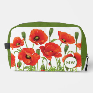 Trousse De Toilette Border horizontal with red poppy