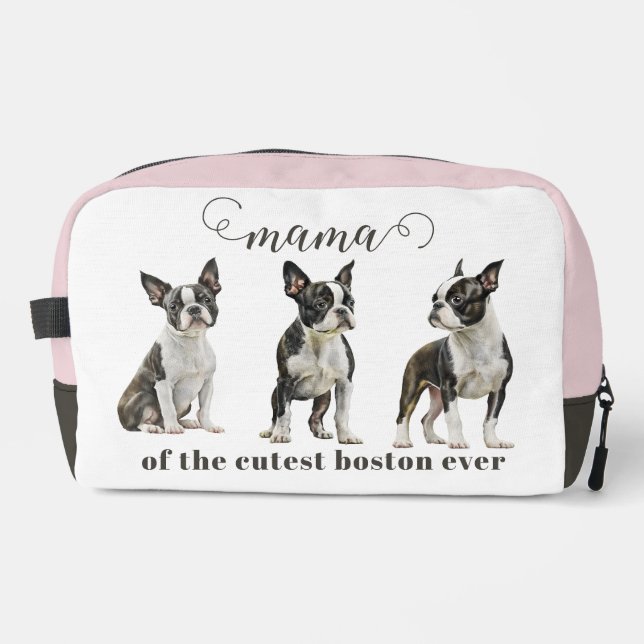 Trousse De Toilette Boston Terrier Chien Maman (Recto)