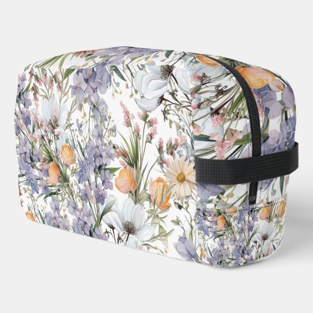 Trousse De Toilette Botanique pastel couleurs fleur sauvage été fleuri (Coin gauche)