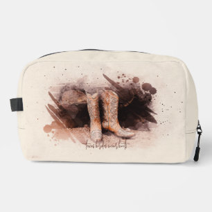 Trousse De Toilette Bottes de mariage au pied du tas de bois aquarelle