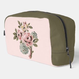 Trousse De Toilette Bouquet Floral Botanique de Rose Rose Vintage