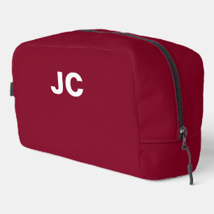 Trousse De Toilette Bourgogne Monogramme Minimal Moderne Voyage