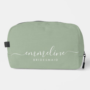 Trousse De Toilette Bridesmaid Modern Minimal Script Sage