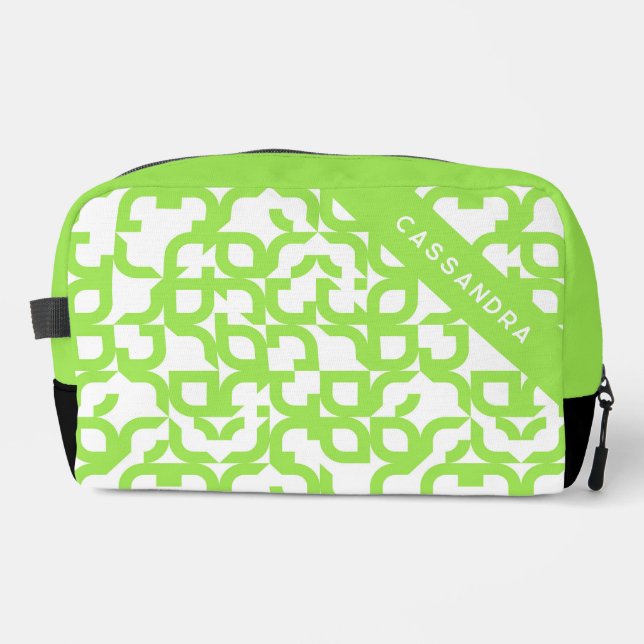 Trousse De Toilette Bright Summer Lime Green MidCentury Art Motif (Recto)