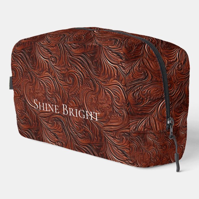 Trousse De Toilette Brown Western Cowgirl Bohemian feuille chic (Coin droit)