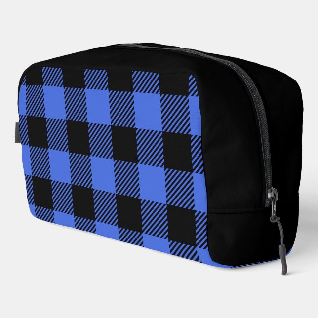 Trousse De Toilette Buffalo Check Blue and Black Lumjack Plaid (Coin droit)