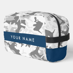 Trousse De Toilette Camouflage gris neige d'hiver Votre nom Personnali