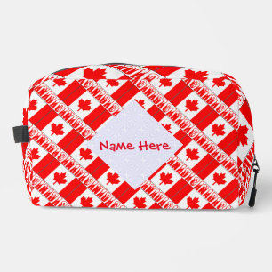 Trousse De Toilette Canada et Drapeau Canadien Carrelé Rouge Personnal