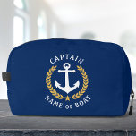 Trousse De Toilette Capitaine Ancre Nom du bateau Gold Laurel Star Tra<br><div class="desc">Un sac personnalisé, à thème nautique, cosmétiques, toilettage et kit de toilette pour vous garder des articles de voyage organisés et sûrs. Ce design comprend une ancre de bateau sur mesure avec des feuilles de laurier de couleur or et une étoile d'or avec un texte riche lisant "Capitaine" (ou autre...</div>