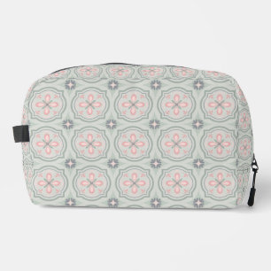 Trousse De Toilette Carreaux Floraux Pastel Vert