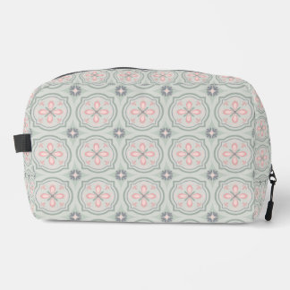 Trousse De Toilette Carreaux Floraux Pastel Vert