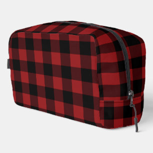 Trousse De Toilette Carreaux Noir et Rouge