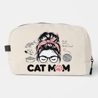 Trousse De Toilette "Cat Mom" Funny Cute Cat Lover Women Dopp Kit