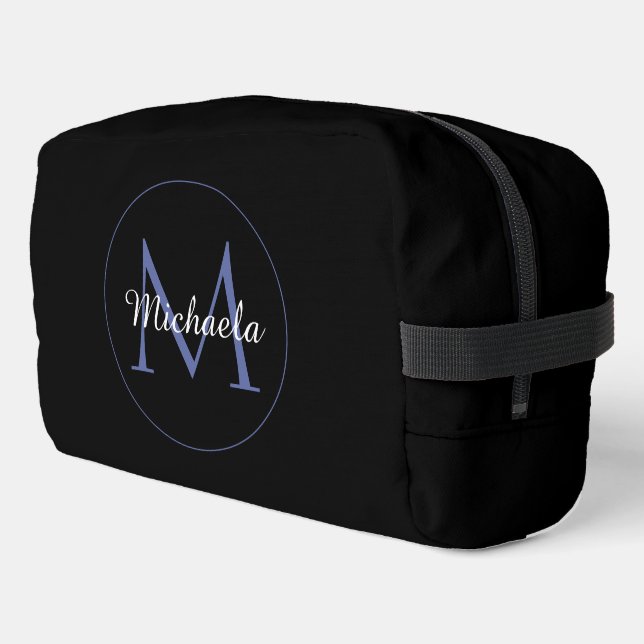 Trousse De Toilette Cercle minimal moderne nom initial monogramme mode (Coin gauche)