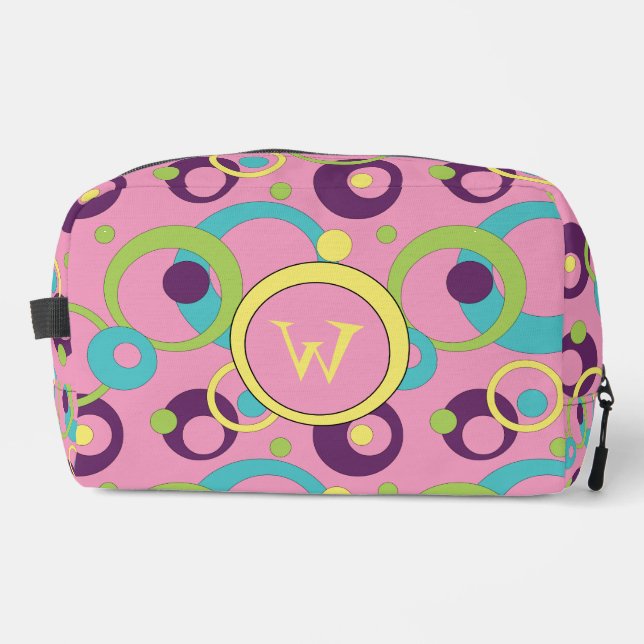 Trousse De Toilette Cercles roses funky (Recto)