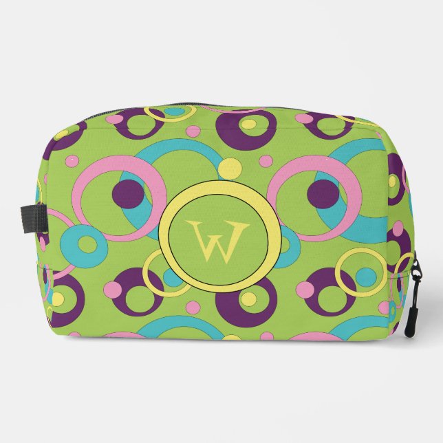 Trousse De Toilette Cercles verts funky (Recto)