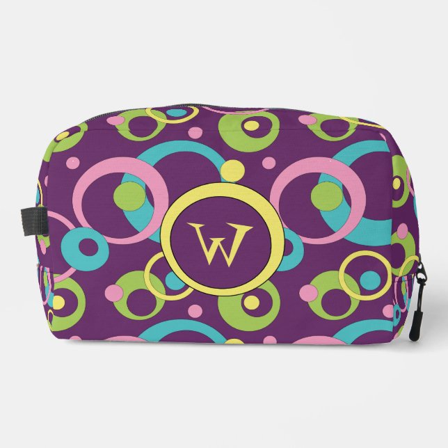 Trousse De Toilette Cercles violets funky (Recto)