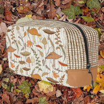 Champignons et feuilles d'automne - motif sans cou