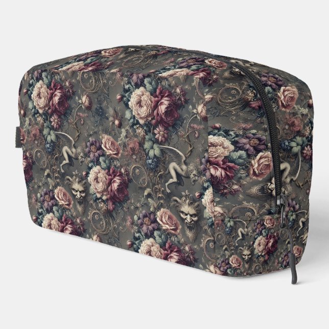 Trousse De Toilette Chasse au seraphe - Design floral gothique (Coin droit)