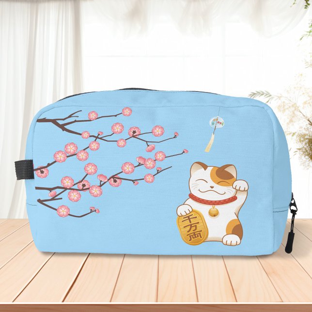 Trousse De Toilette Chat chanceux japonais, Calico Maneki Neko (Créateur téléchargé)