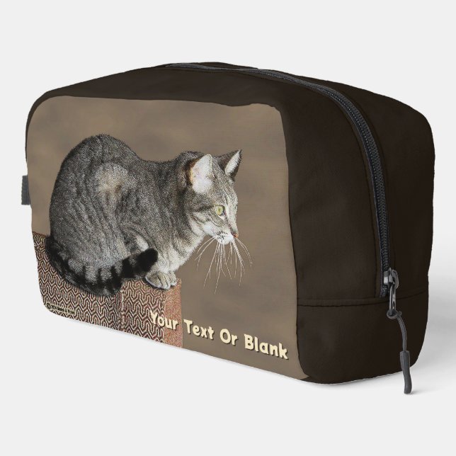Trousse De Toilette Chat Tabby Gris Fumé (Coin droit)
