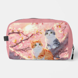 Trousse De Toilette Chats Mignons Sur Un Arbre En Fleur De Cerise