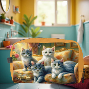 Trousse De Toilette Chats sur le canapé - scène mignonne en vintage lo