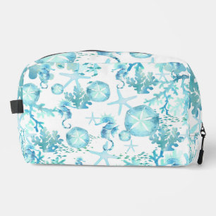 Trousse De Toilette Cheval de mer bleu turquoise Coquillage de mer Cor