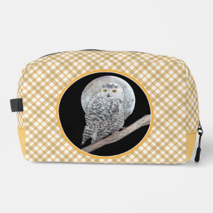Trousse De Toilette Chevêche des neiges et peinture de lune Oiseaux sa